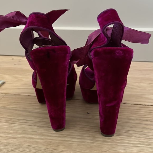 Hot Pink Velvet Platform shoes - top shop - Picture 4 of 7